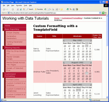 3 つの TemplateFields を使用して表示をカスタマイズする