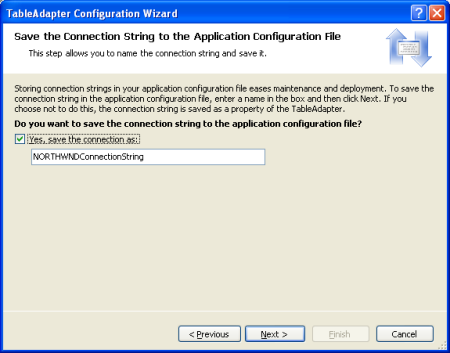 接続文字列を Web.configに保存する 