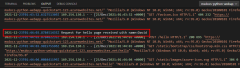 VS Code 出力ウィンドウのストリーミング ログの例のスクリーンショット。