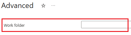 [Work folder advanced pool]\(作業フォルダーの詳細設定\) の設定を示すスクリーンショット。