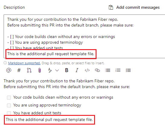 追加の pull request テンプレートが追加されました