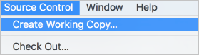 既存の Xcode プロジェクトにローカル Git リポジトリを追加する方法を示すスクリーンショット。