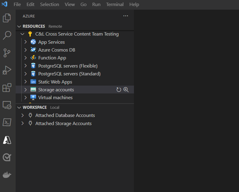 拡張機能リソース ビューを示す Visual Studio Code のスクリーンショット。