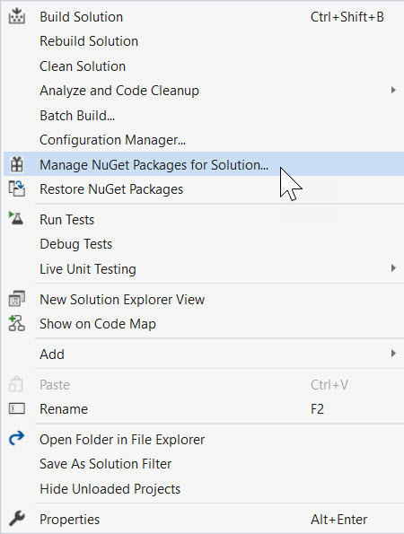 NuGet パッケージの管理