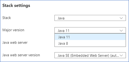 セレクターを使用して Java のバージョンを変更する