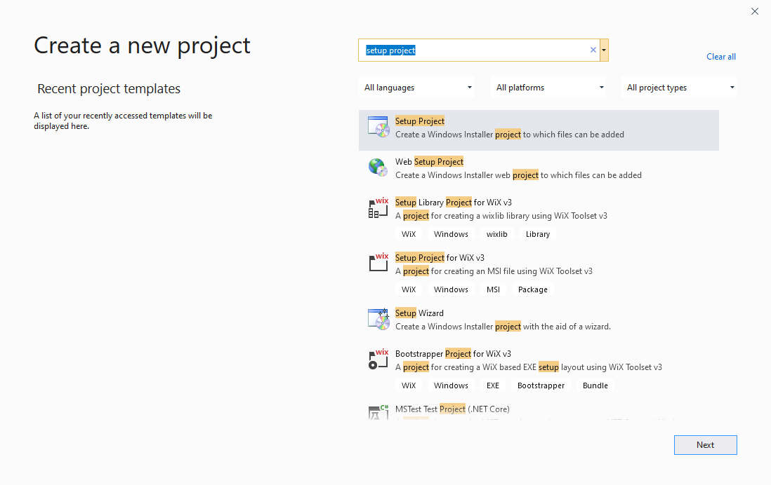 WebView2 配置Visual Studio Installer: セットアップ プロジェクトを作成する