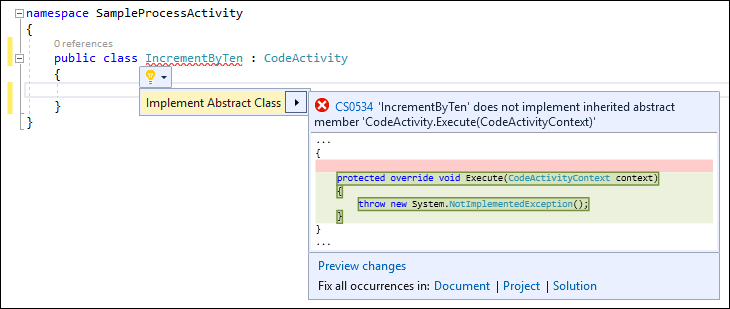 codeactivity インターフェイスを実装します。
