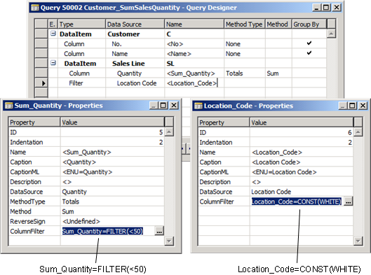 NAV_Query_ColumnFilter_Example Query example showing column filters