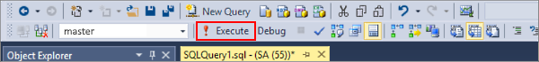 成功のスクリーンショット。SQL Database サーバーへの接続: SQL Server Management Studio.