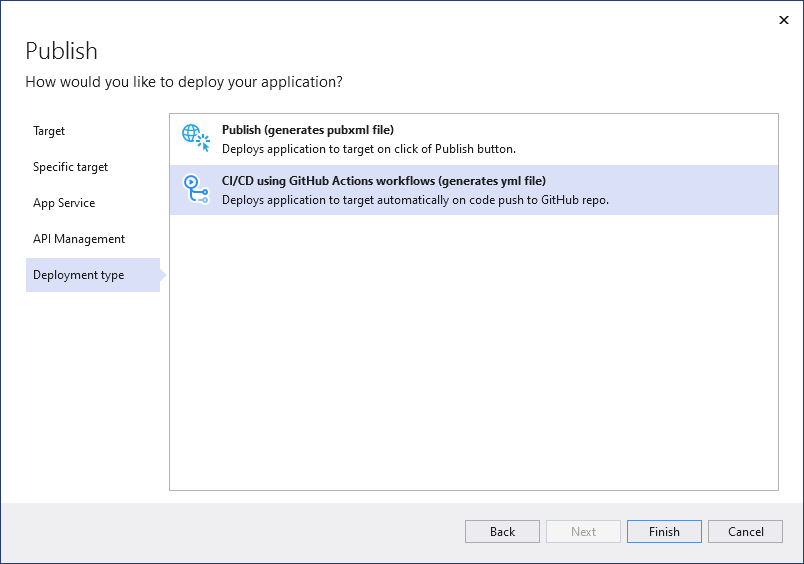 GitHub Actions ワークフローを使用した CI/CD (yml ファイルの生成)