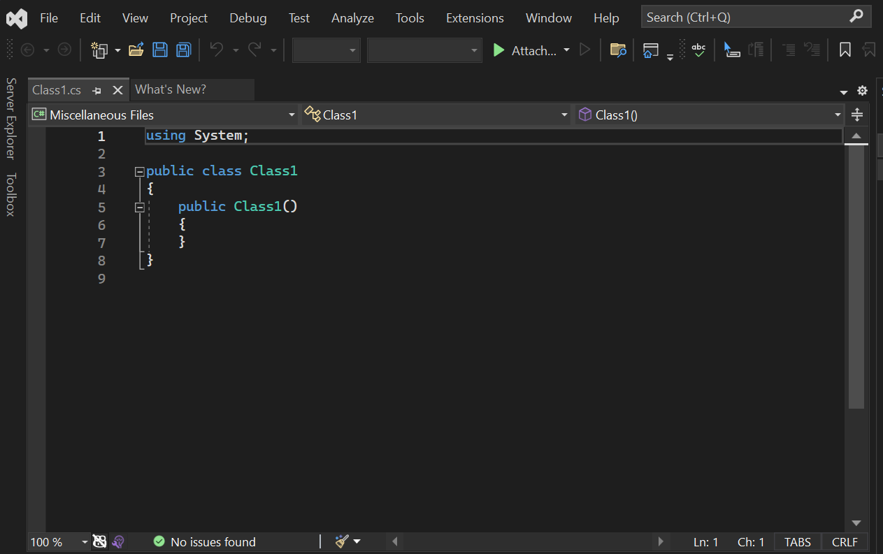 Visual Studio 2022 の C# コード ファイルのスクリーンショット。