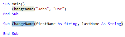 強調表示されたコードのスクリーンショット Visual Basic.
