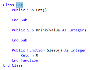 強調表示されたコードのスクリーンショット - Visual Basic.