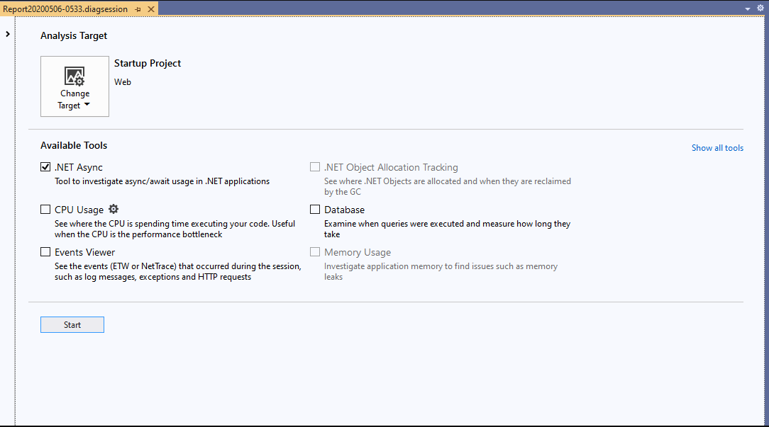 .NET Async ツールが選択されました