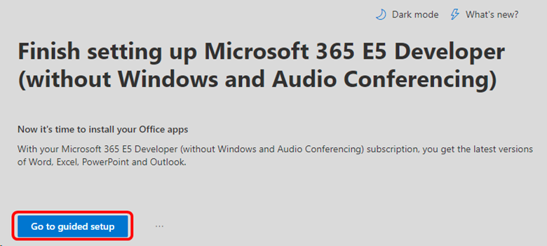 Microsoft 365 Developer ガイド付きセットアップ