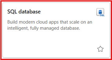 Uma captura de tela do ícone do banco de dados SQL no Fabric.