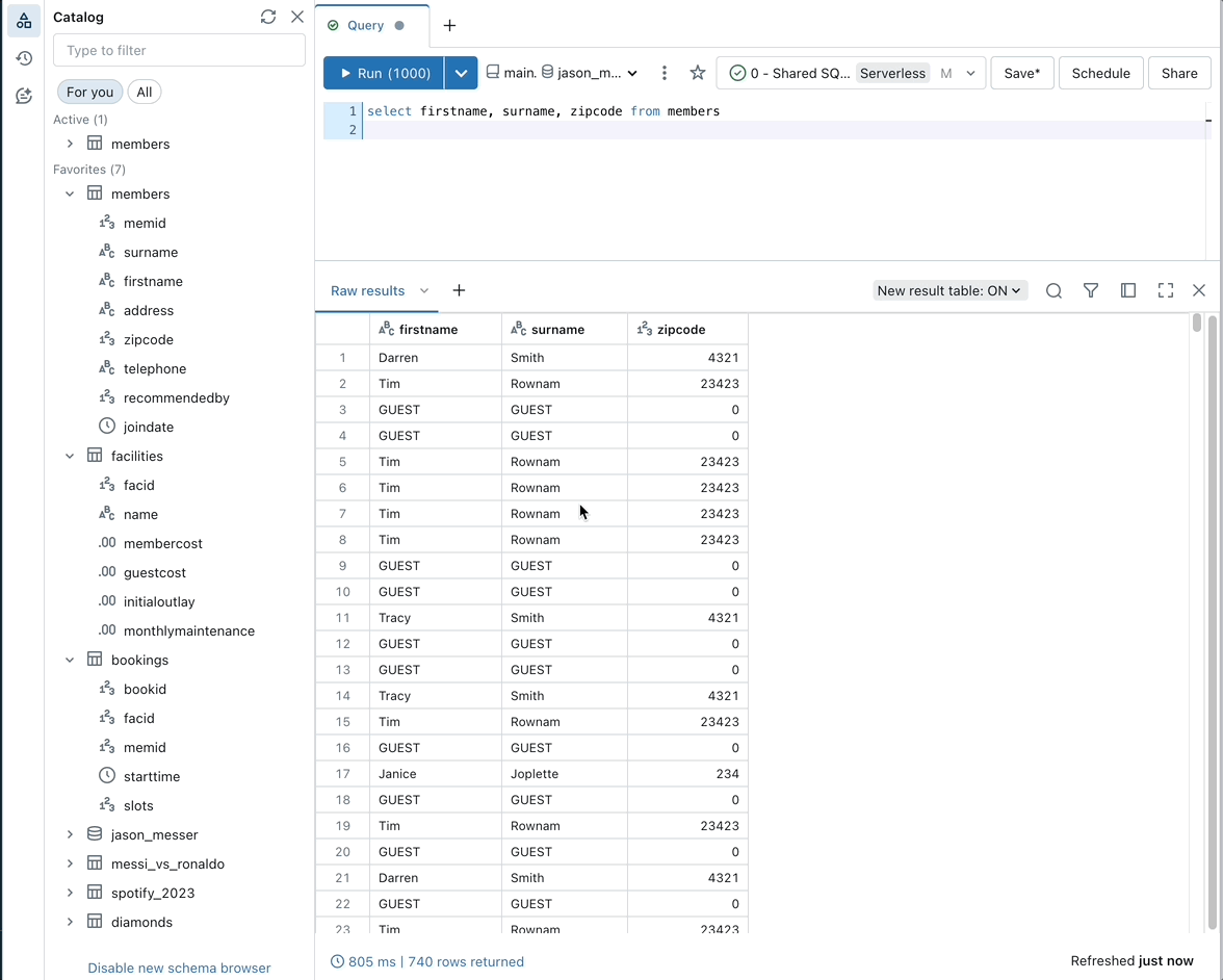 GIF animado de preenchimento automático de código para SQL.