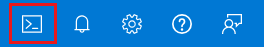 显示 Microsoft Azure 门户中的 Cloud Shell 按钮的屏幕截图