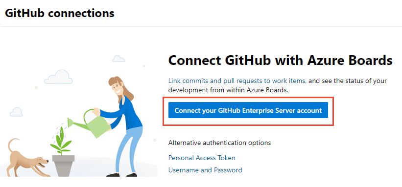 首次通过 GitHub 凭证进行连接的截图。