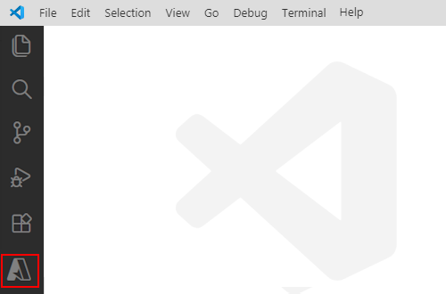 显示 Visual Studio Code、活动栏和所选 Azure 图标的屏幕截图。