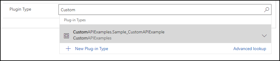 设置自定义 API 插件类型查找。
