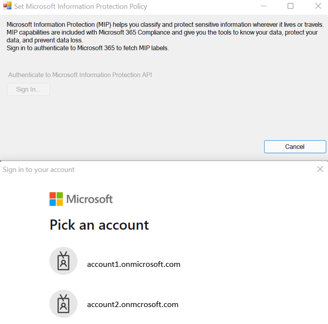 验证以设置Microsoft Information Protection策略的截图