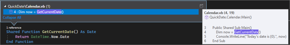 显示 Visual Studio 2022 中 CodeLens 的屏幕截图。