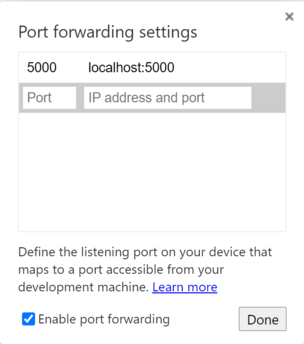 Chrome 端口转发窗口